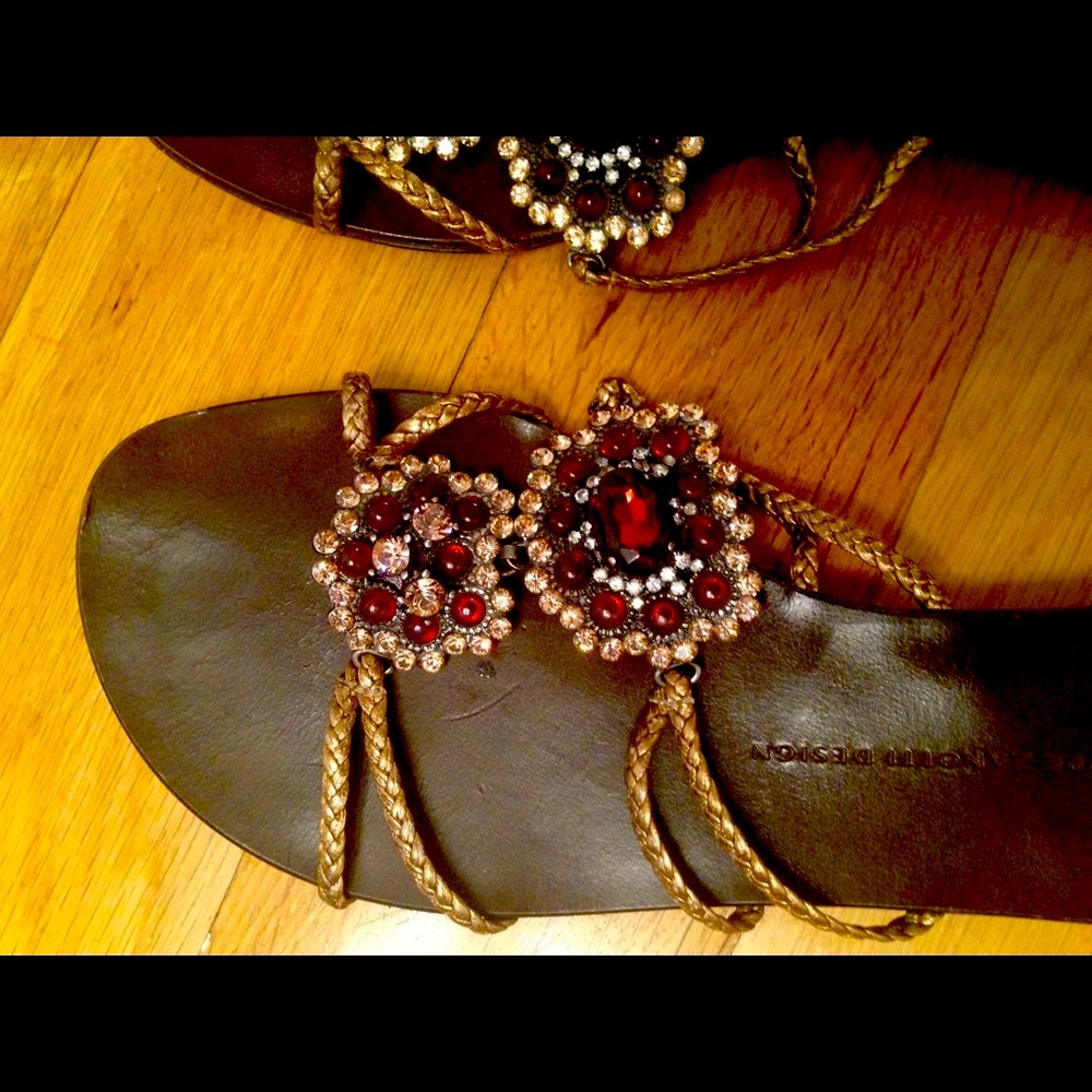 Beautiful Crystal embossed Giuseppe Zanotti sandals.